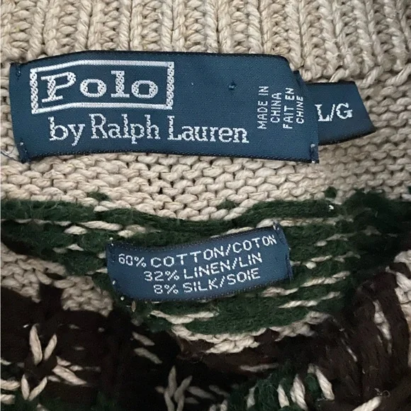 Hand-knit Cotton/linen/silk Polo Ralph Lauren sweater - Picture 5 of 6
